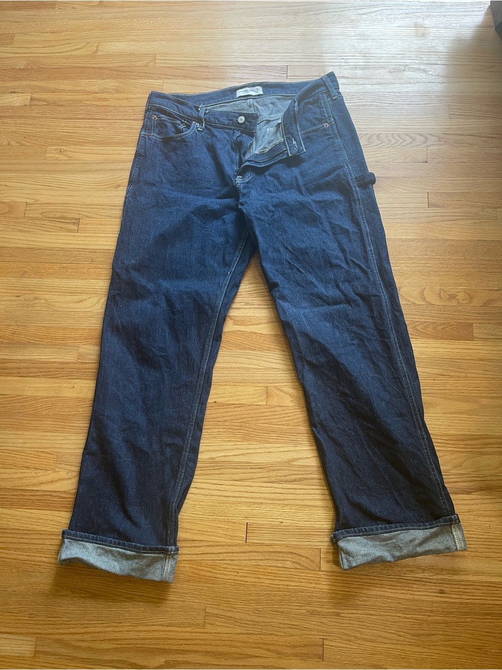 Abercrombie & Fitch Dark Blue Low Rise Baggy Jeans size 31 Tall